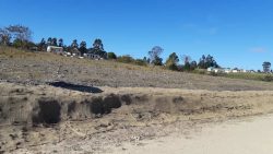 Erosion control on battered embankment