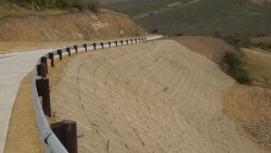 Steep sloped embankment erosion control